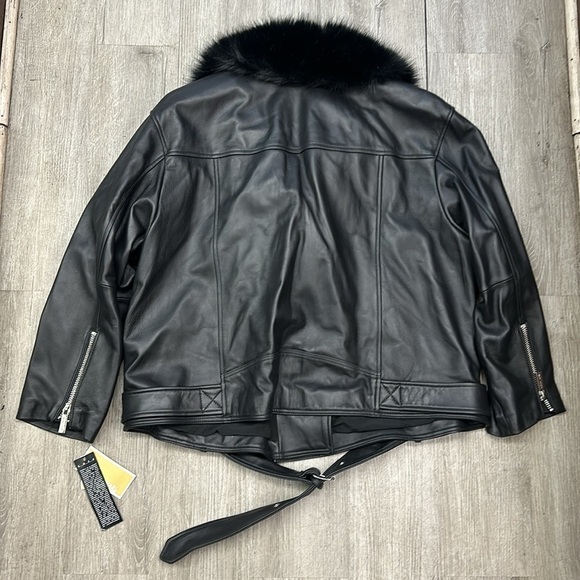 Michael Kors
Women's Faux-Fur-Trim Leather Moto Coat - Picture 8 of 8